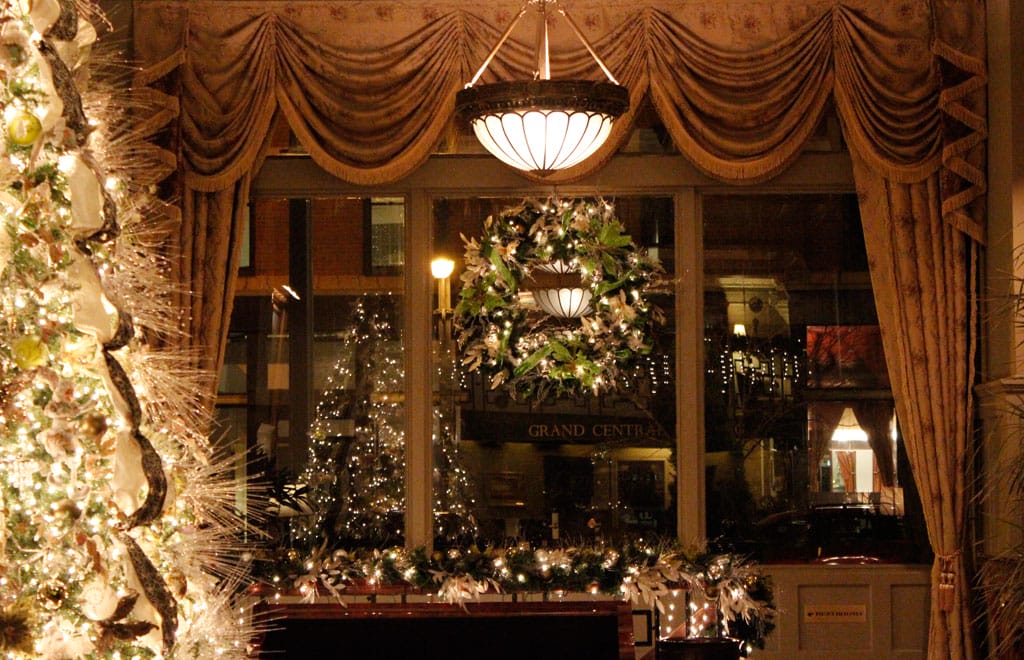 The Oxford Hotel Lobby during the Holidays