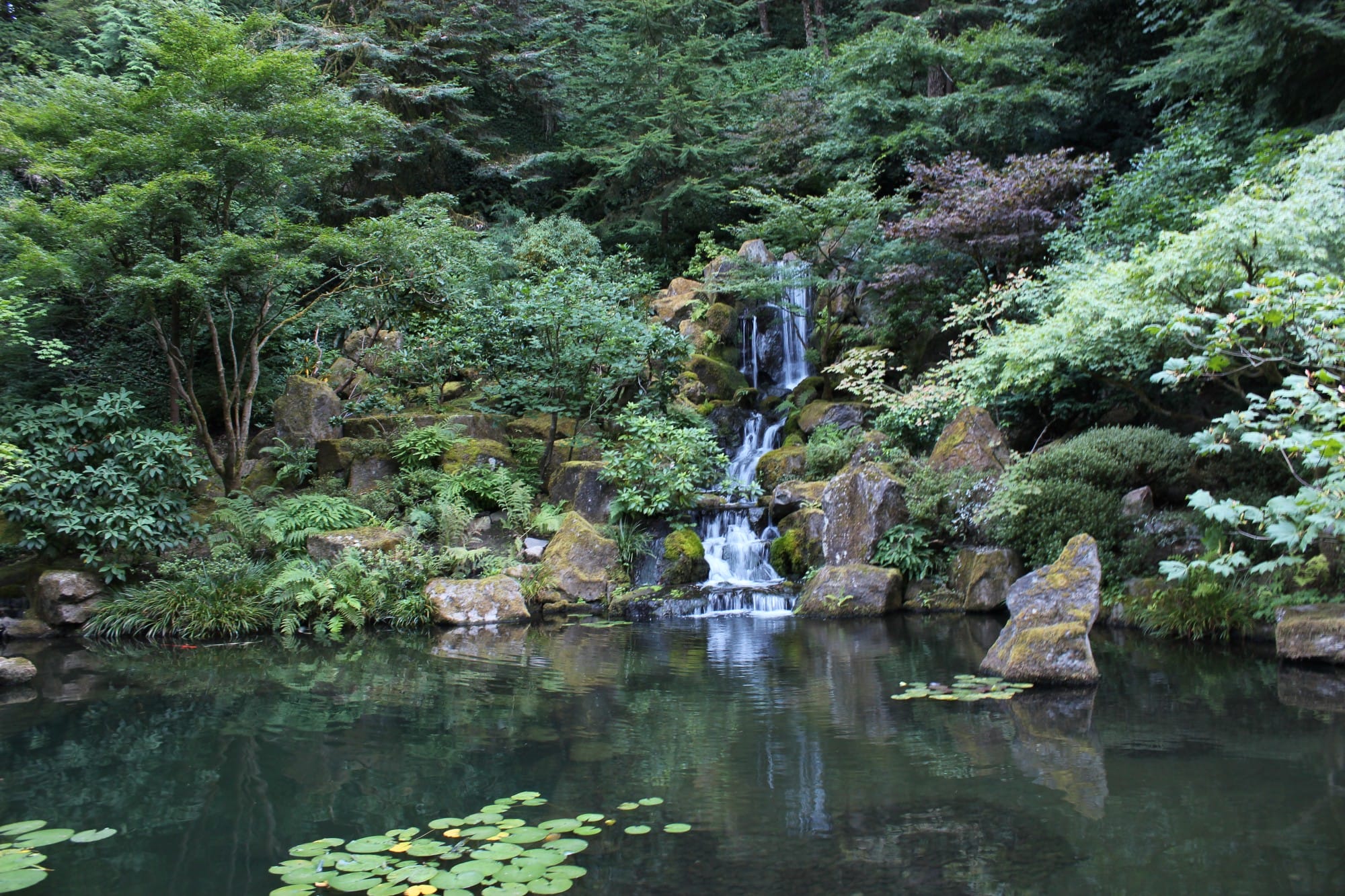 Waterfall at the Japanese Gardens, Portland