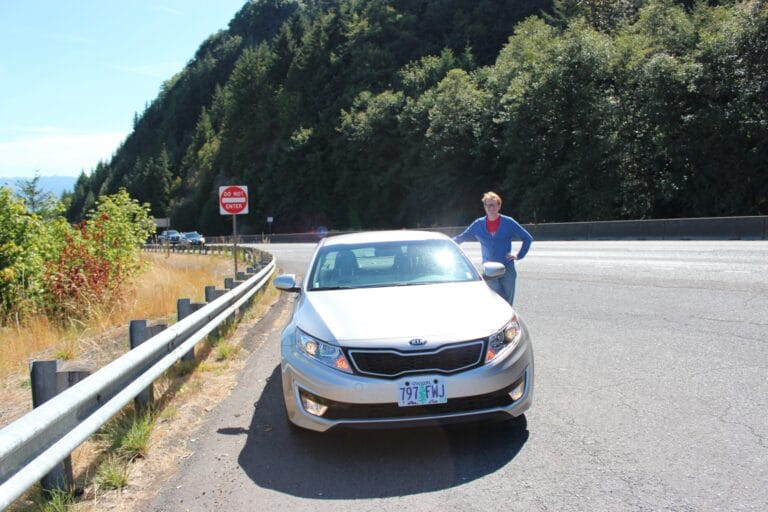 Ryan Bender with a rental car